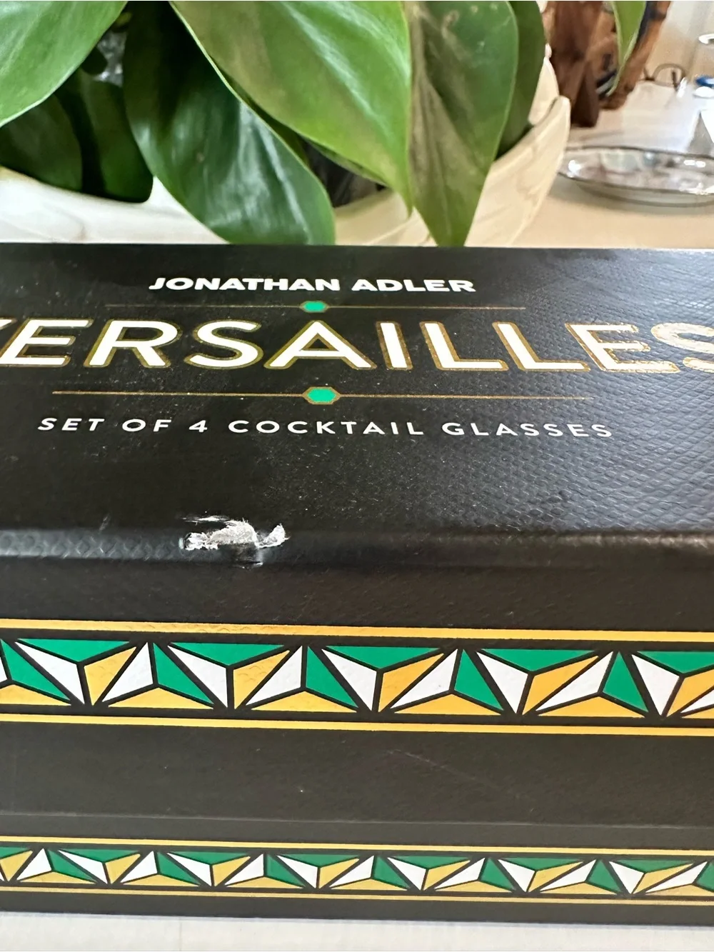 NEW Jonathan Adler Versailles Geometric Cocktail Glasses Set of 4